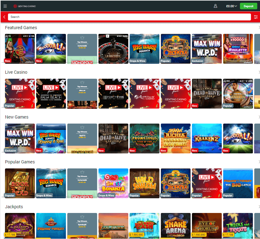 Genting Casino Desktop preview 1