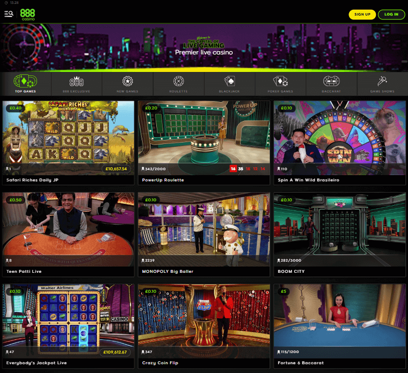 888 Casino Desktop preview 1