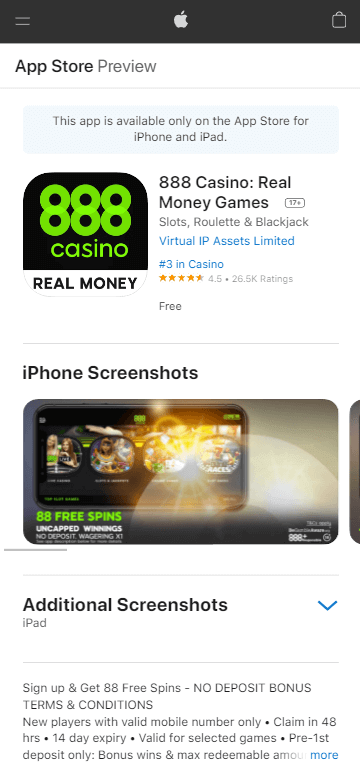 888 Casino App preview 4