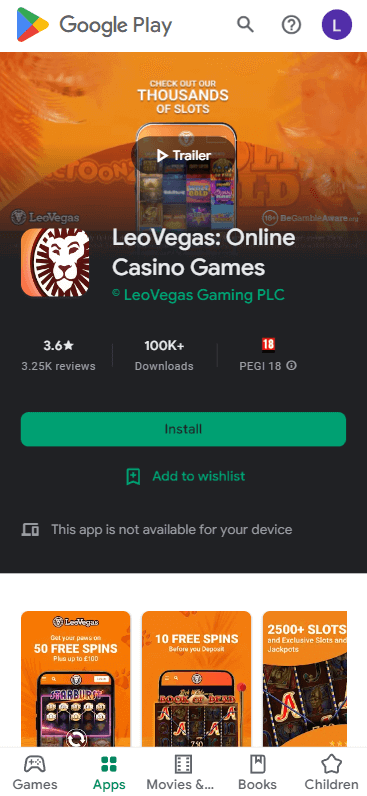LeoVegas Casino App preview 2