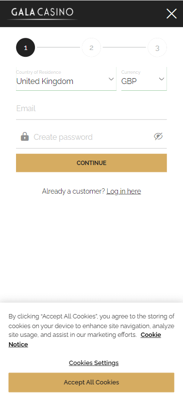 Gala Casino Registration Process Image 1