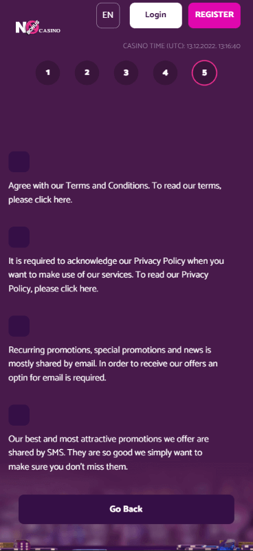 No Bonus Casino Registration Process Image 4