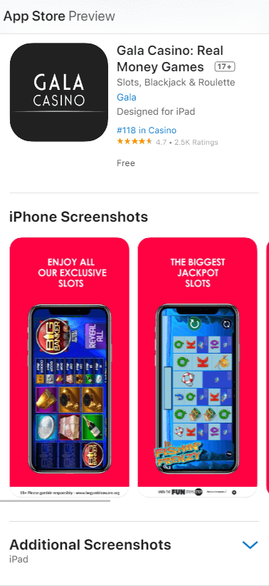 Gala Casino App preview 1