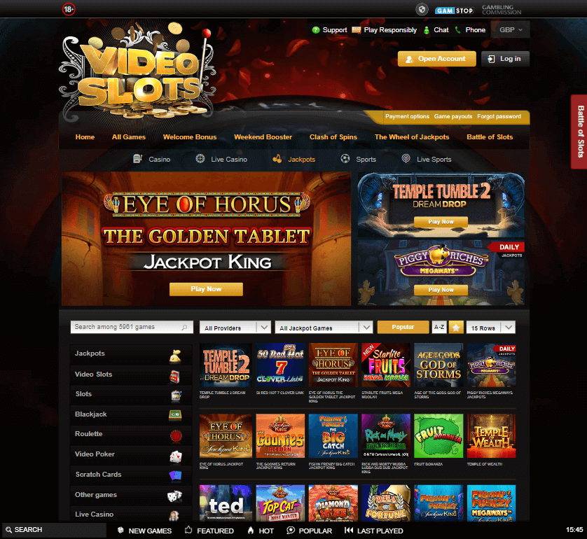 Videoslots Casino Desktop preview 2