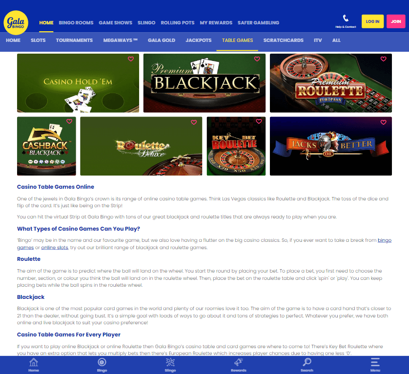 Gala Bingo Casino Desktop preview 2
