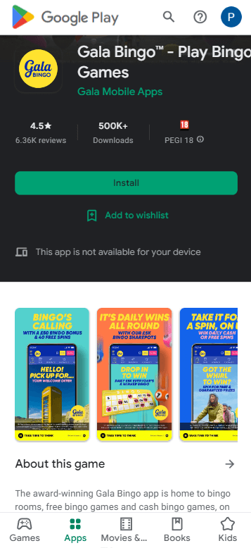 Gala Bingo App preview 2