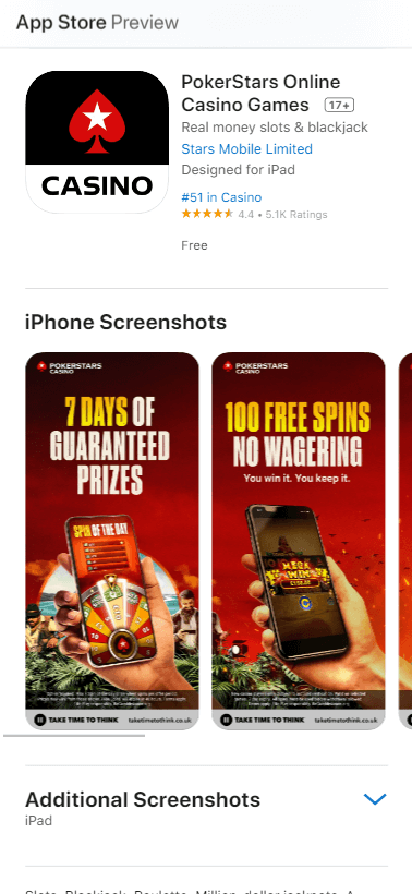 PokerStars Casino App preview 1