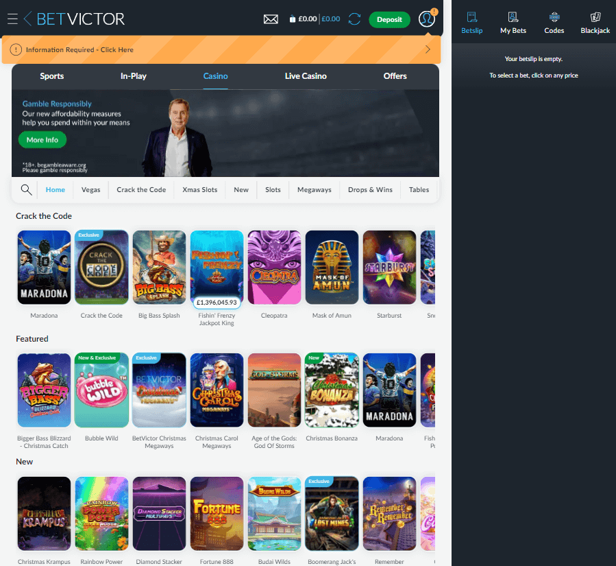 BetVictor Casino Desktop preview 1