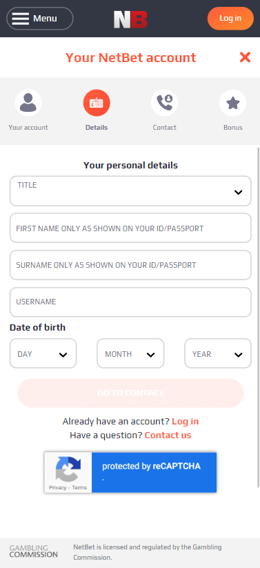 NetBet Casino Registration Process Image 3