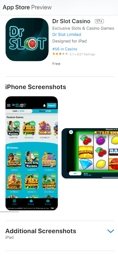 Dr Slot Casino App preview 2
