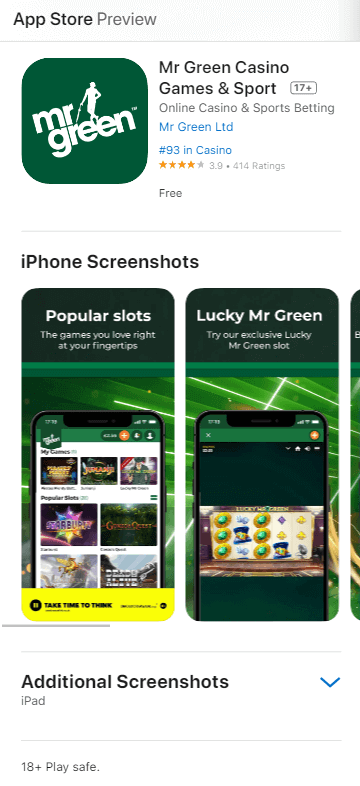 Mr Green Casino App preview 2