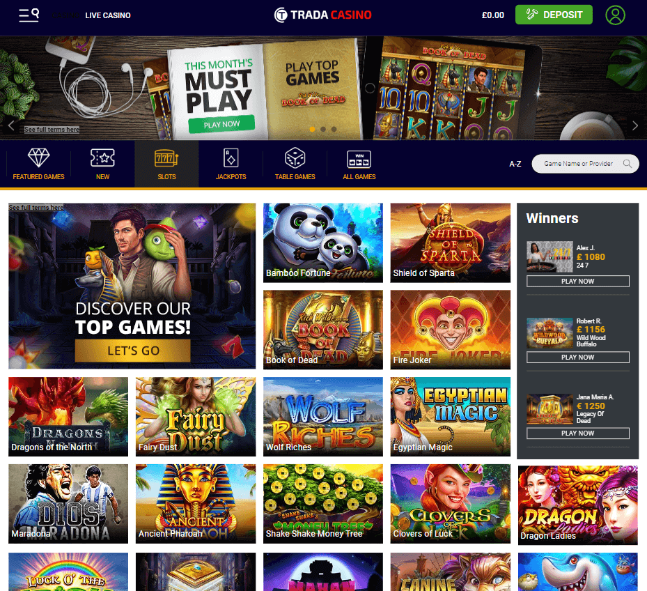 Trada Casino Desktop preview 2