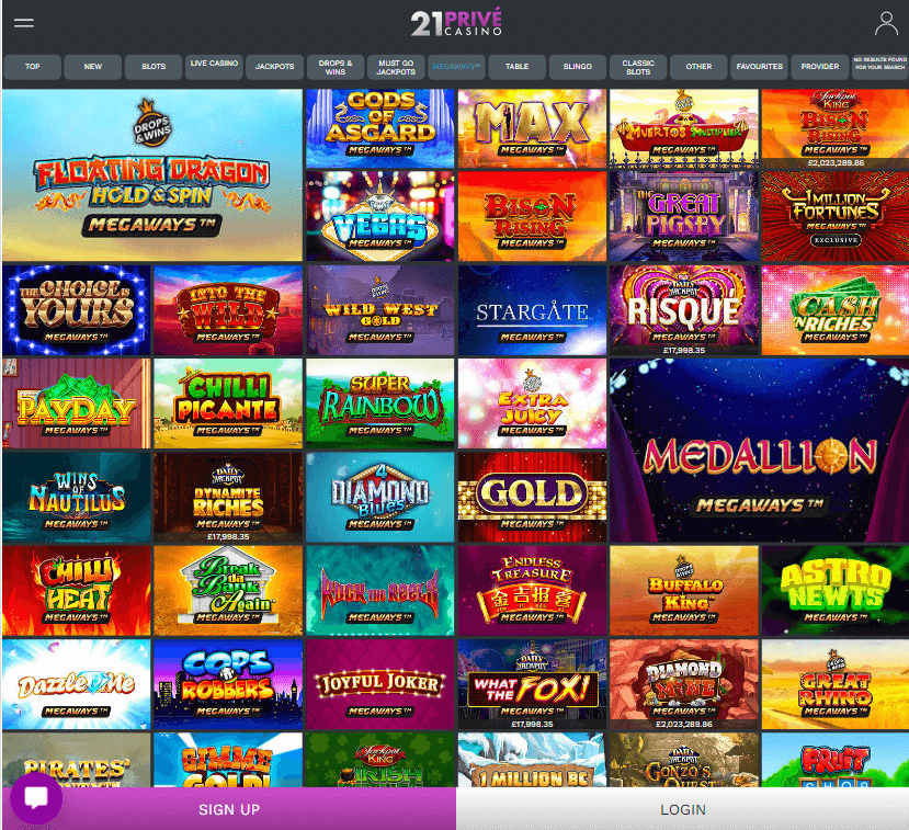 21Prive Casino Desktop preview 1