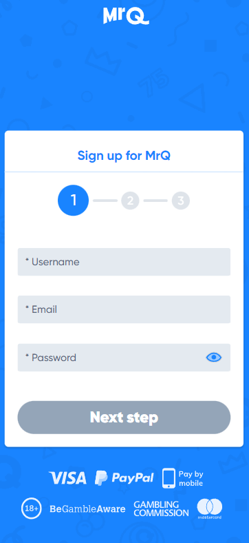 MrQ Casino Registration Process Image 1