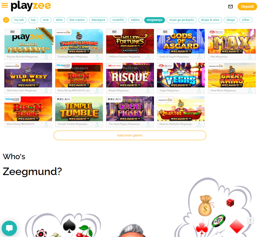Playzee Casino Desktop preview 2