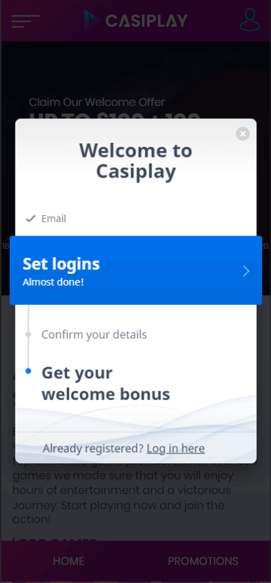 Casiplay Casino Registration Process Image 15