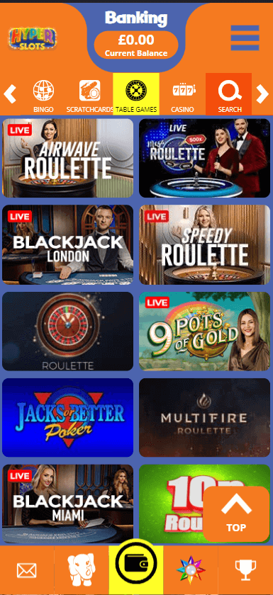 Hyper Slots Casino Mobile Preview 1