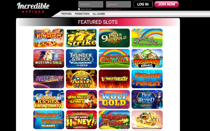 Incredible Spins featured slots preview