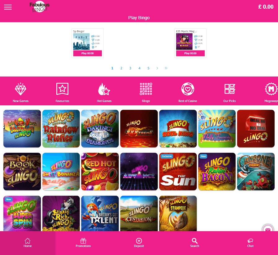 Fabulous Bingo Casino Desktop preview 2