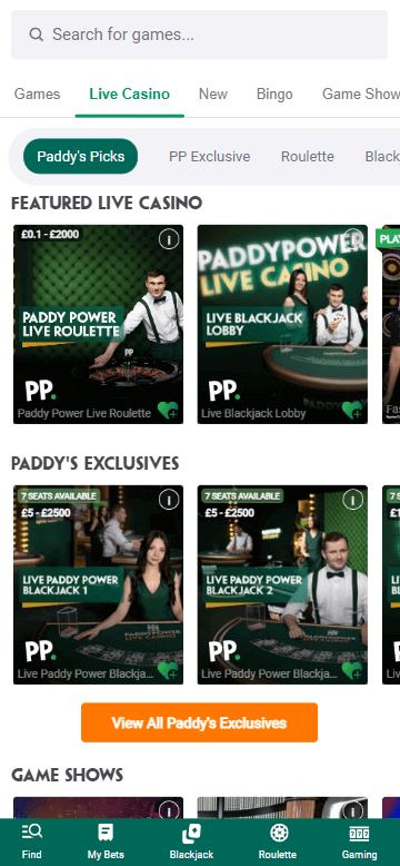 Paddy Power Games Mobile Preview 1