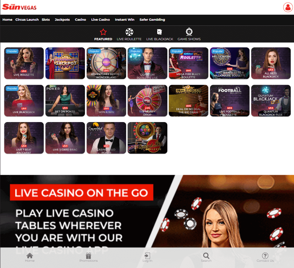 The Sun Vegas Casino Desktop preview 1
