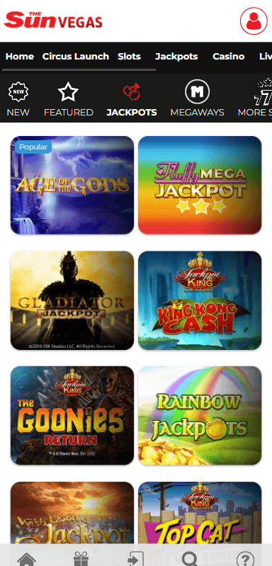 The Sun Vegas Casino mobile preview 2