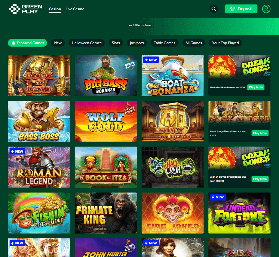 GreenPlay Casino Desktop preview 1