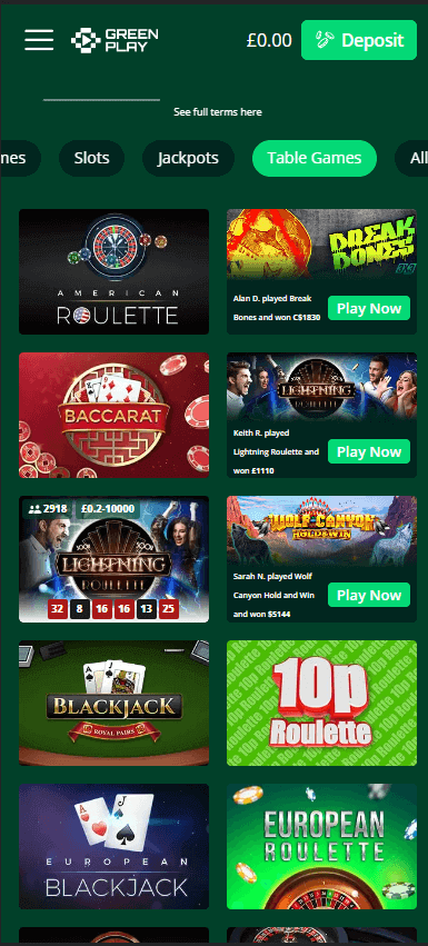 GreenPlay Casino Mobile Preview 2