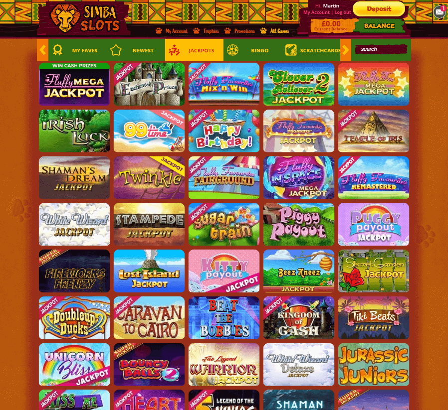 Simba Slots Casino Desktop preview 1
