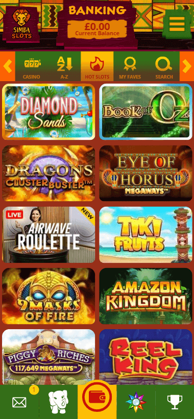 Simba Slots Casino mobile preview 1