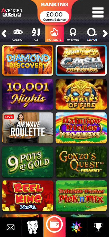 Avenger Slots Casino Mobile Preview 1