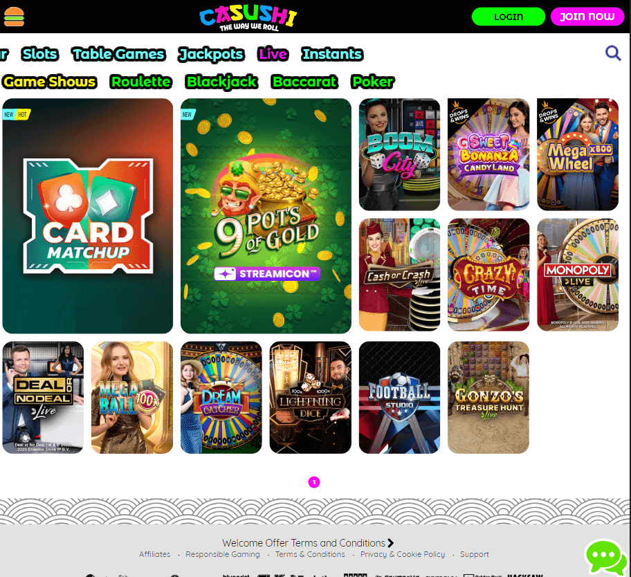 Cashushi-casino-desktop-preview-live-dealer-games