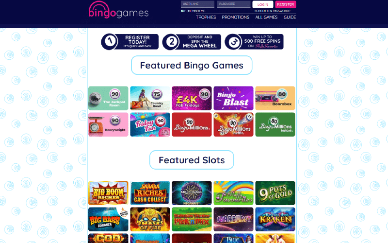 Bingo Games Featured Games Preview