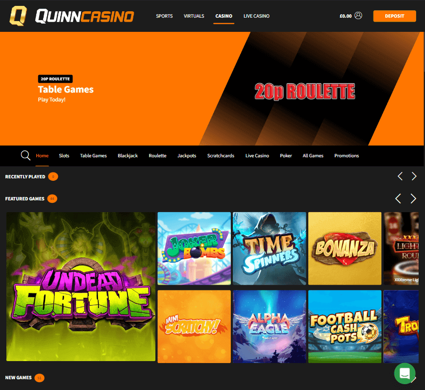 QuinnBet Casino Desktop preview 1