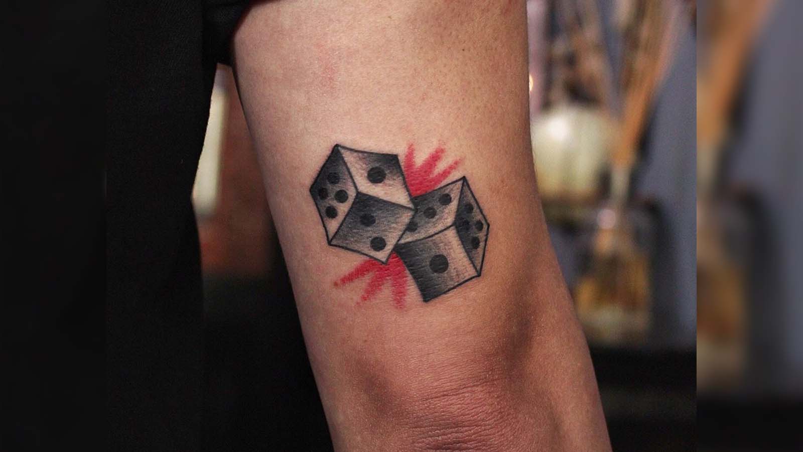 Cute Poker and Dice Temporary Tattoo  neartattoos