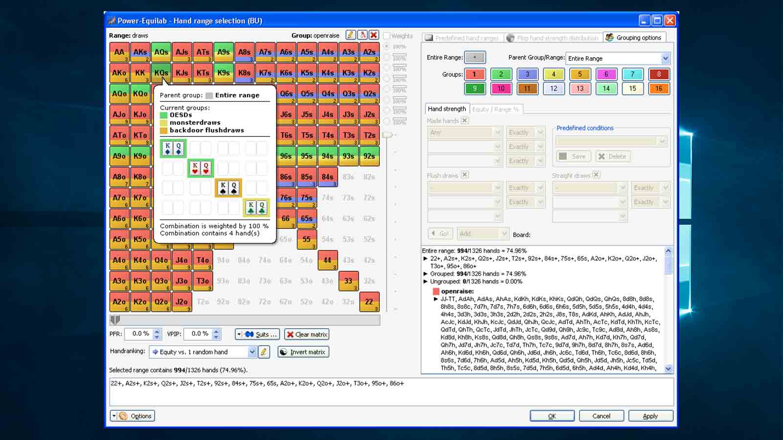 poker hands calculator equity