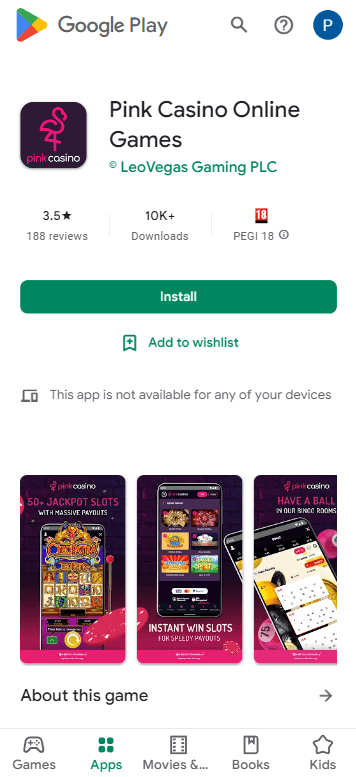Pink Casino App preview 3
