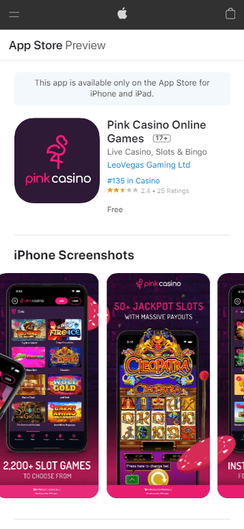 Pink Casino App preview 1