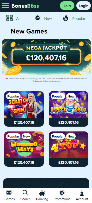 Bonus Boss Casino Mobile Preview 1