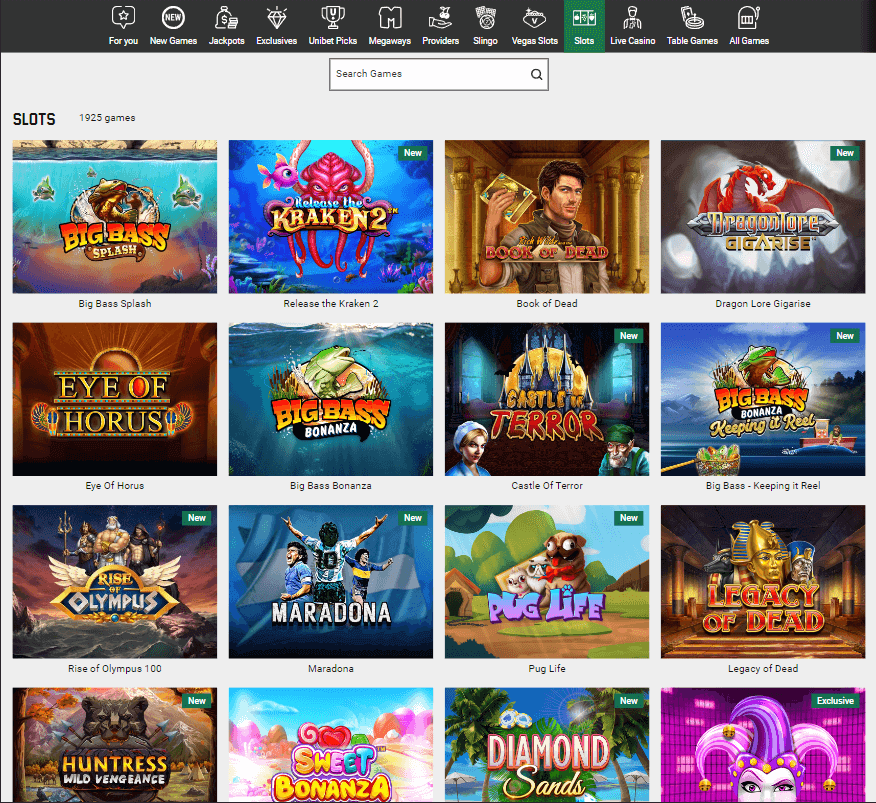 Unibet Casino Desktop preview 1
