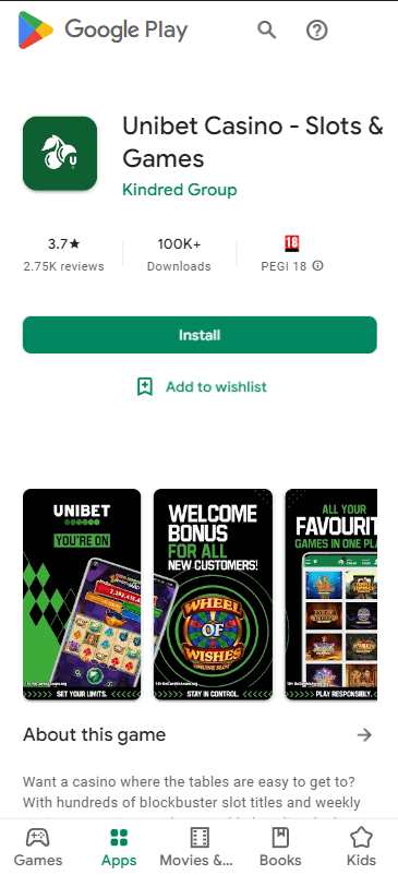 Unibet Casino App preview 2
