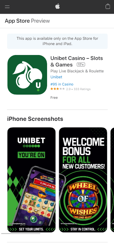 Unibet Casino App preview 4