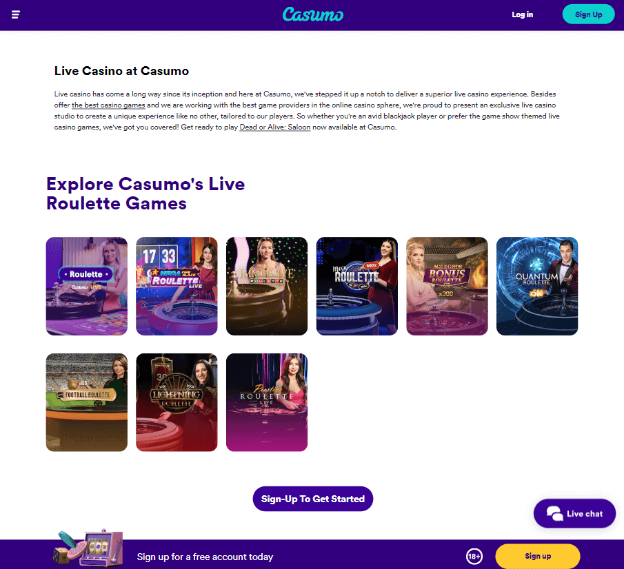 Casumo Casino Desktop preview 1