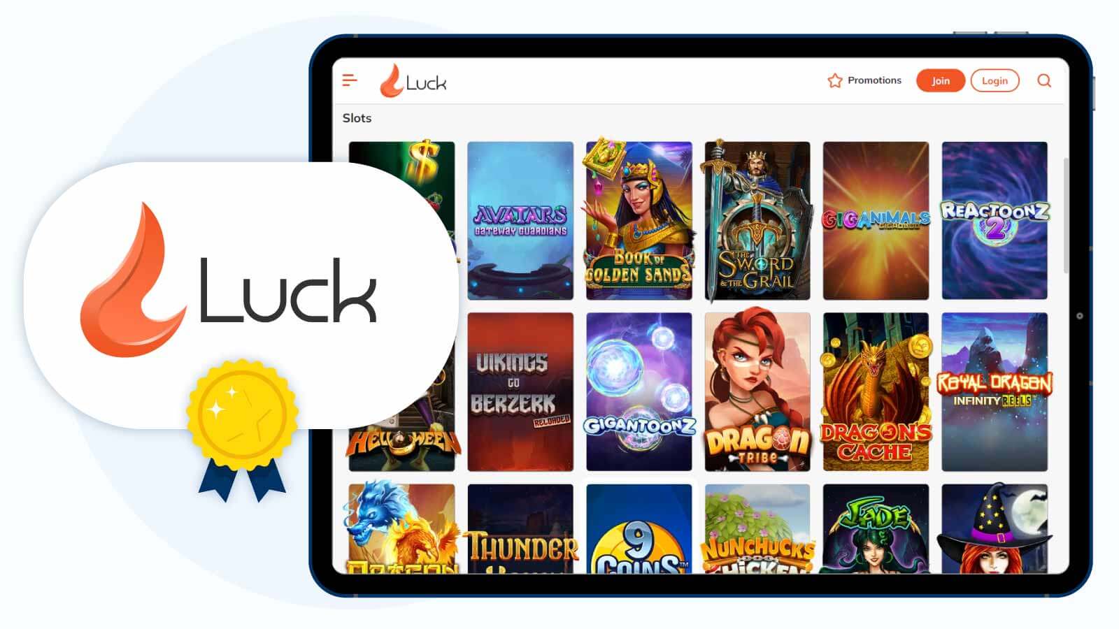 Best offer with free spins on card registration UK - 100 free spins at Luck.com Casino