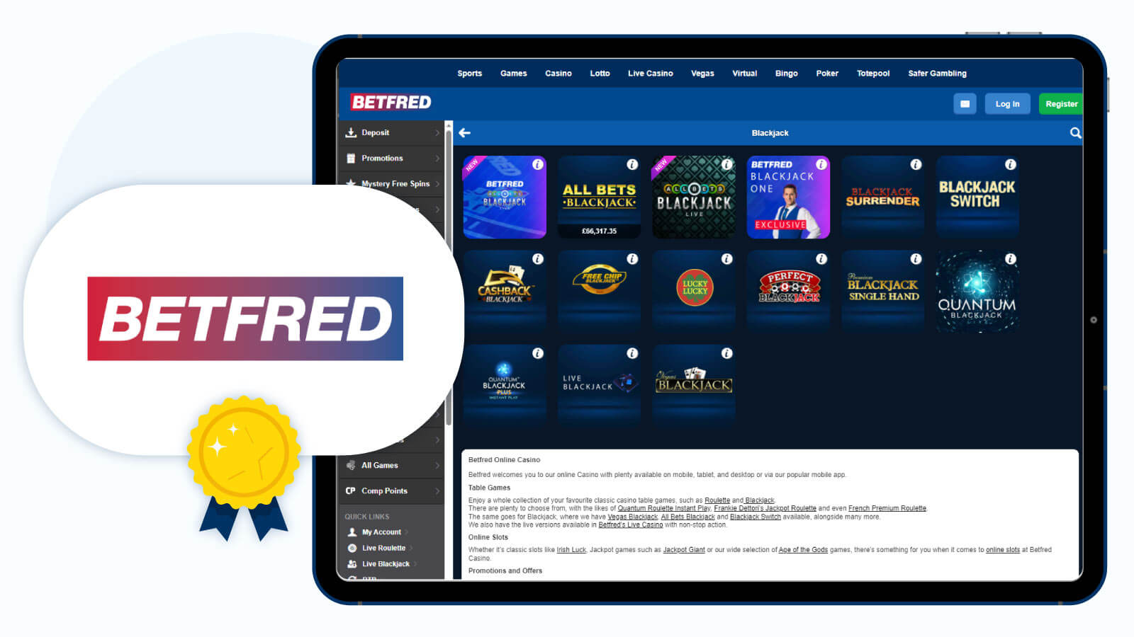 Betfred Casino The best online blackjack real money casino site