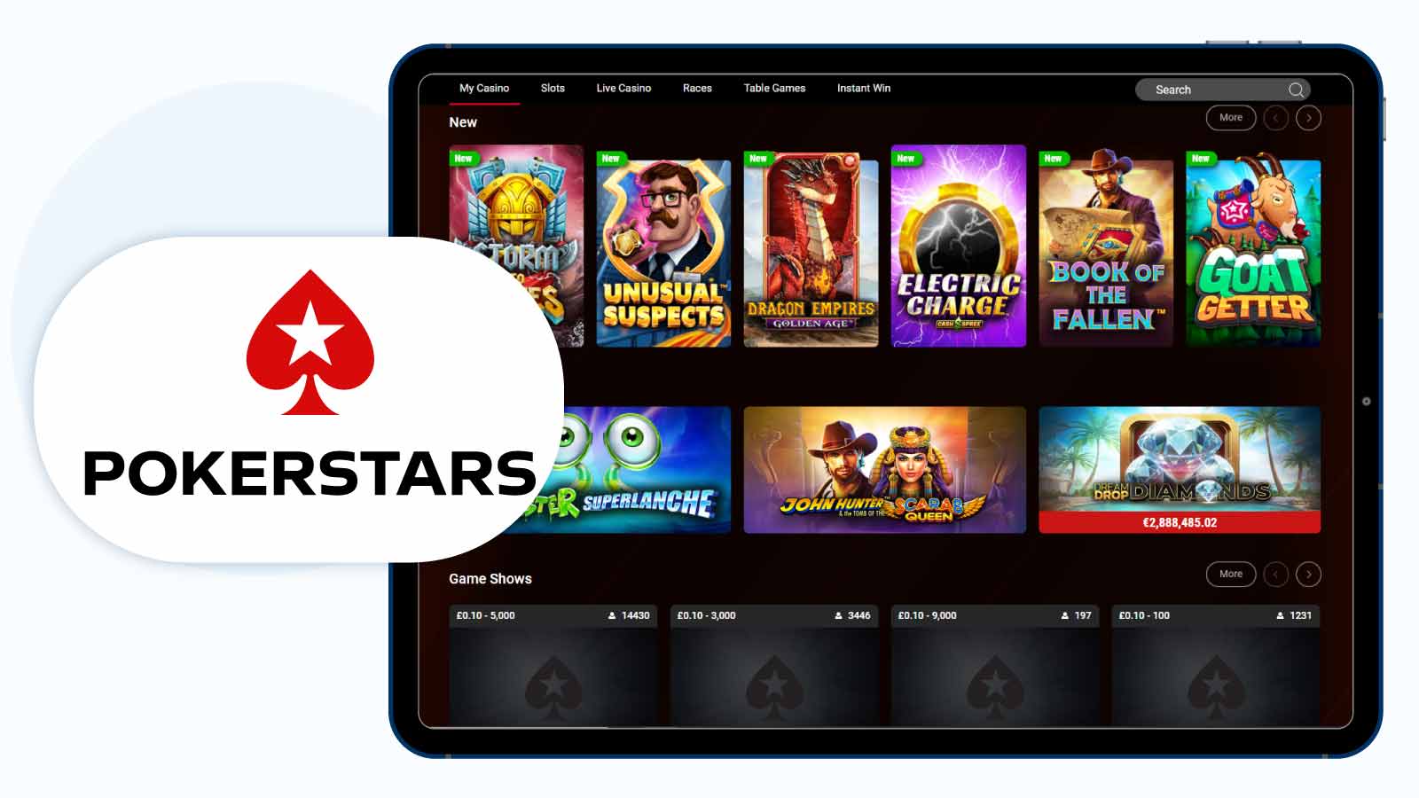 PokerStars Casino – Outstanding Bank Transfer Site with Attractive Low Wagering Incentive