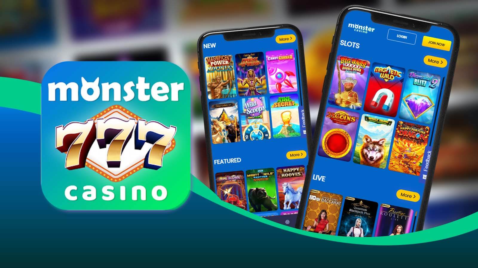 Games Available on the Monster Casino App