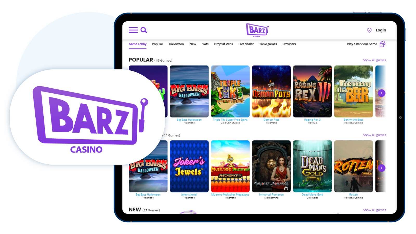 #2 Barz Casino – Best New Casino With a 100% Match Bonus