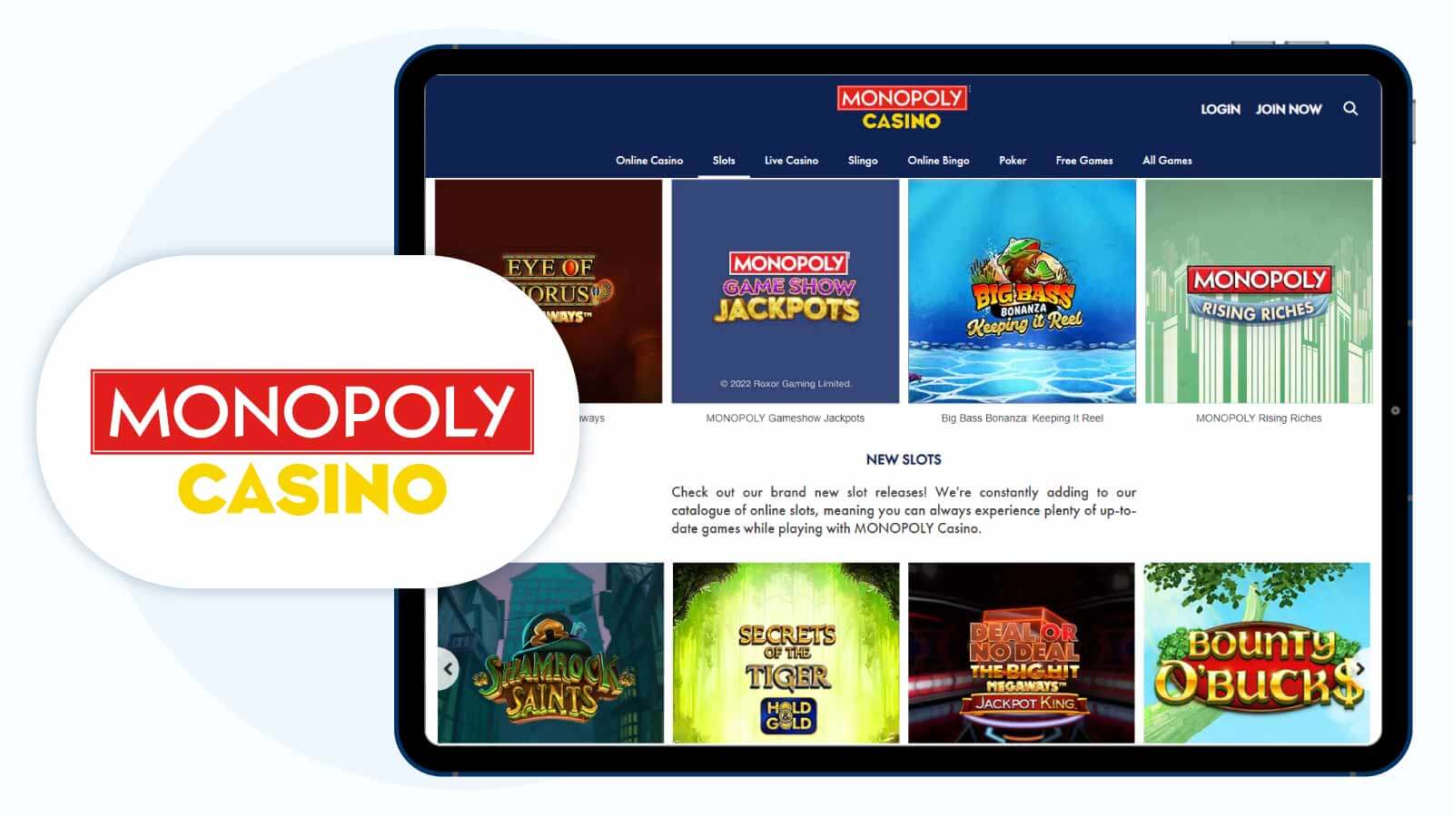 #2. Monopoly – Best Slot Bonus UK for Game Variety