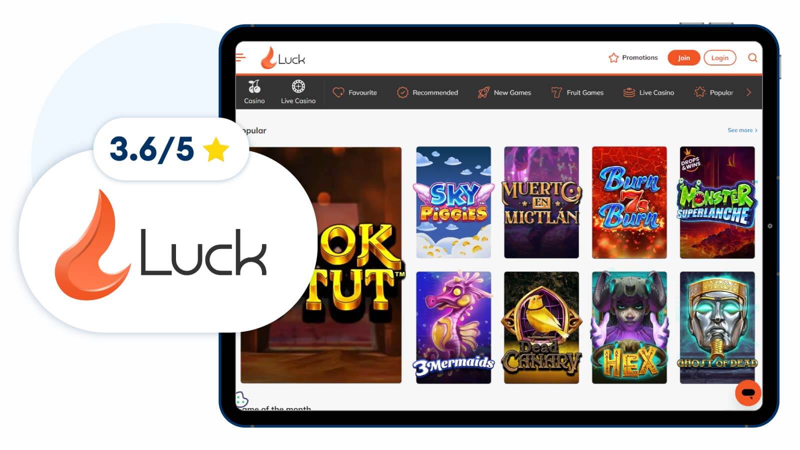 Luck.com #3 New Mobile Casino Site